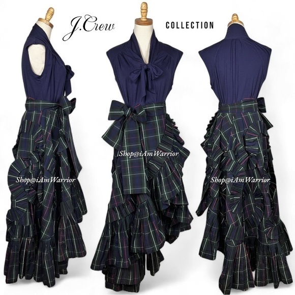 J.Crew Collection NWT tartan plaid taffeta ruffle wrap skirt *shop@iamwarrior - Picture 4 of 11
